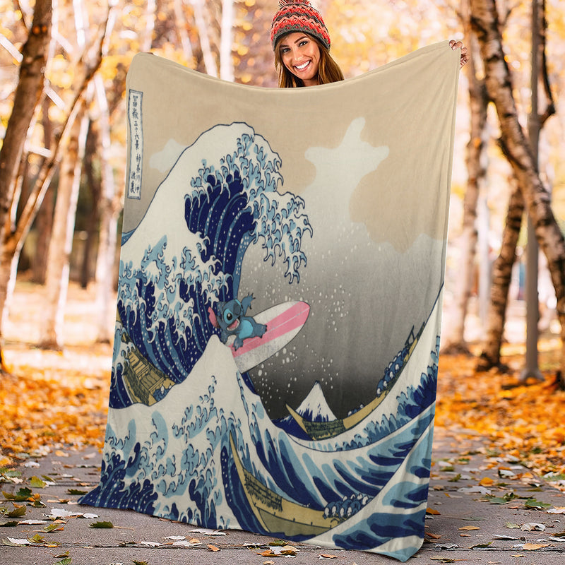 Stitch The Great Wave Premium Blanket