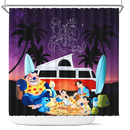 Night Camping Lilo Stitch Shower Curtain