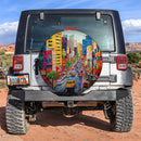 City Colour Art Jeep Car Spare Tire Cover