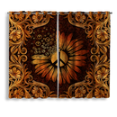 Sunflower Mandala Peace Sign Window Curtain