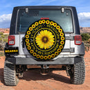 Sunflower Cross Christ Car Spare Tire Cover