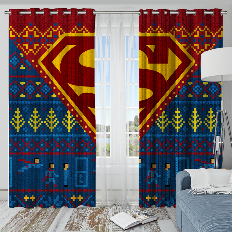 Superman S Christmas Window Curtain