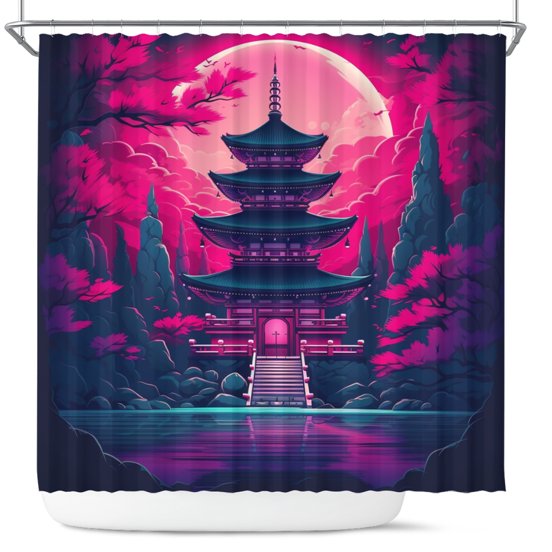 Japanese Temple Shower Curtain