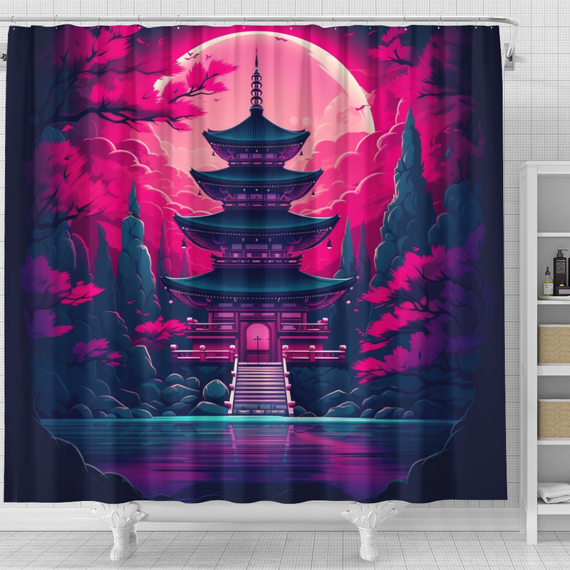 Japanese Temple Shower Curtain