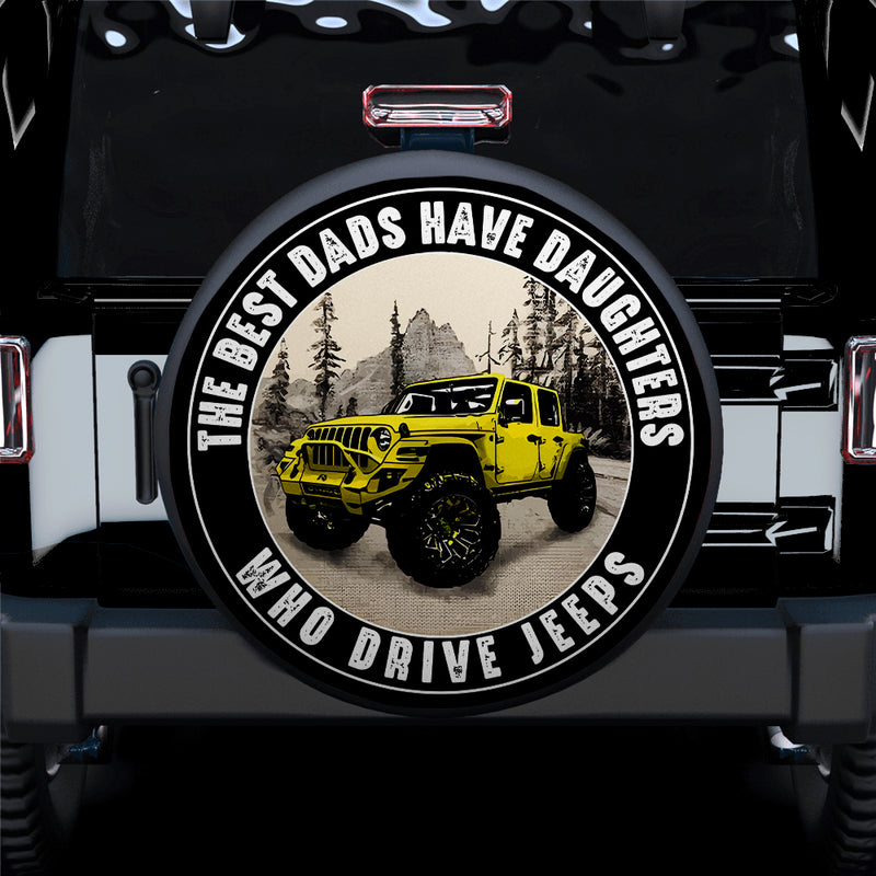 Yellow The Best Dad Jeep Car Spare Tire Covers Gift For Campers