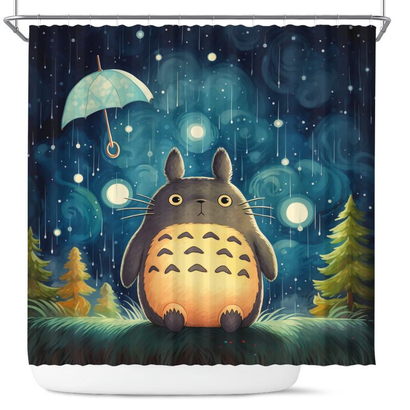 Totoro Starry Night Shower Curtain