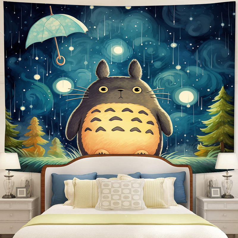 Totoro Starry Night Tapestry Room Decor