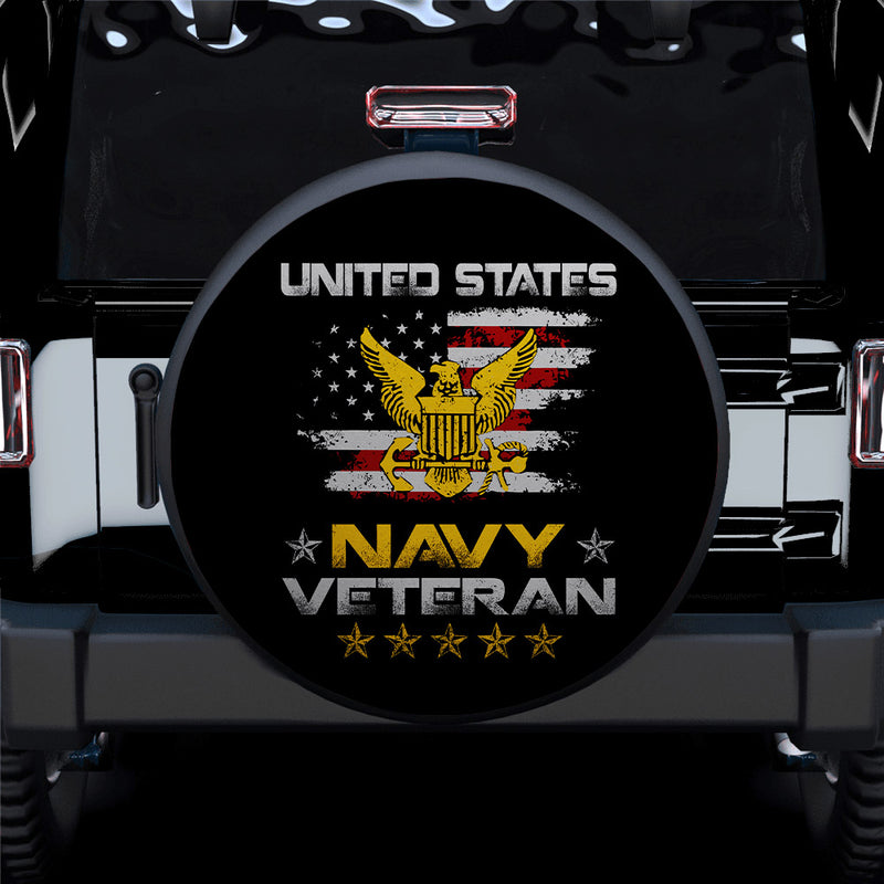 Us Navy Veteran American Flag Car Spare Tire Covers Gift For Campers