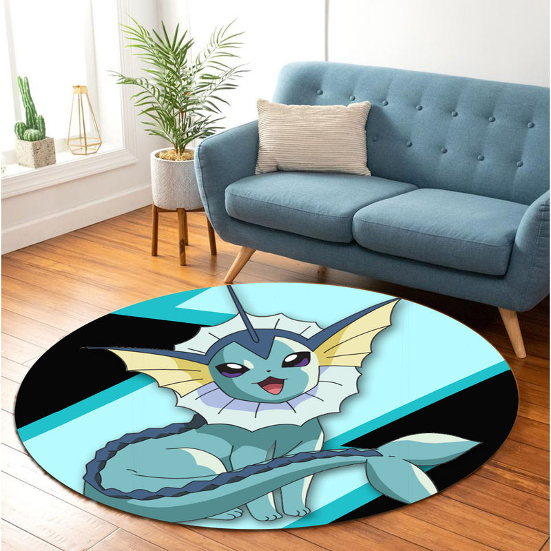 Vaporeon Pokemon Round Carpet Rug Bedroom Livingroom Home Decor