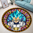 Vegata Blue Stained Glass Round Rug