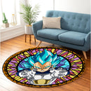 Vegata Blue Stained Glass Round Rug