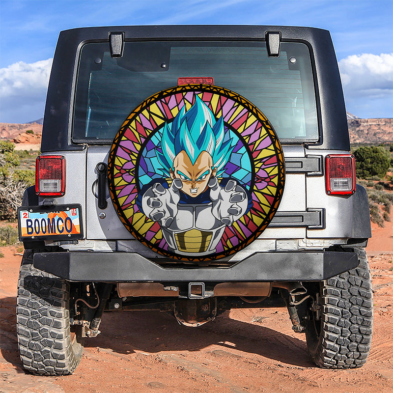 Vegata Blue Stained Glass Car Spare Tire Cover