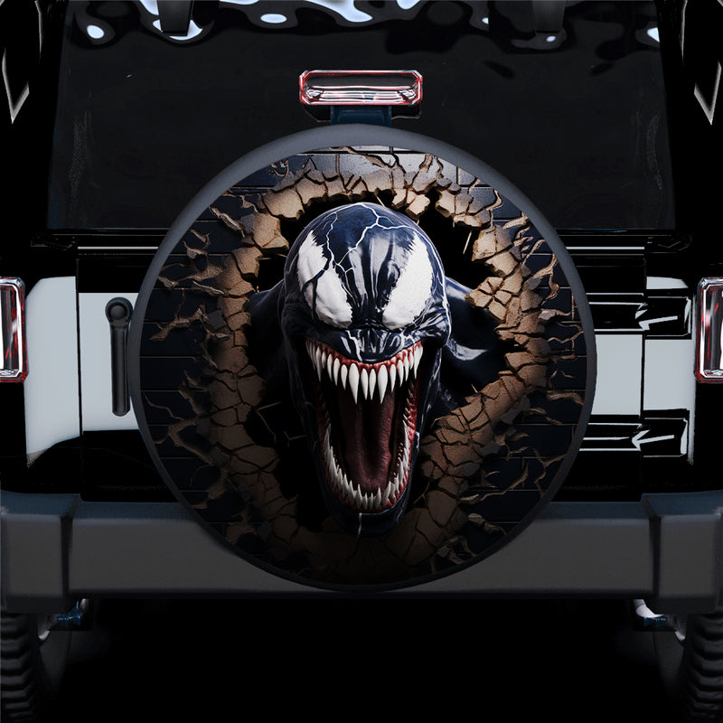 Venom Attacking Through A Brick Wall Car Spare Tire Cover