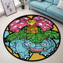 Venusaur Stained Glass Round Rug