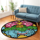 Venusaur Stained Glass Round Rug