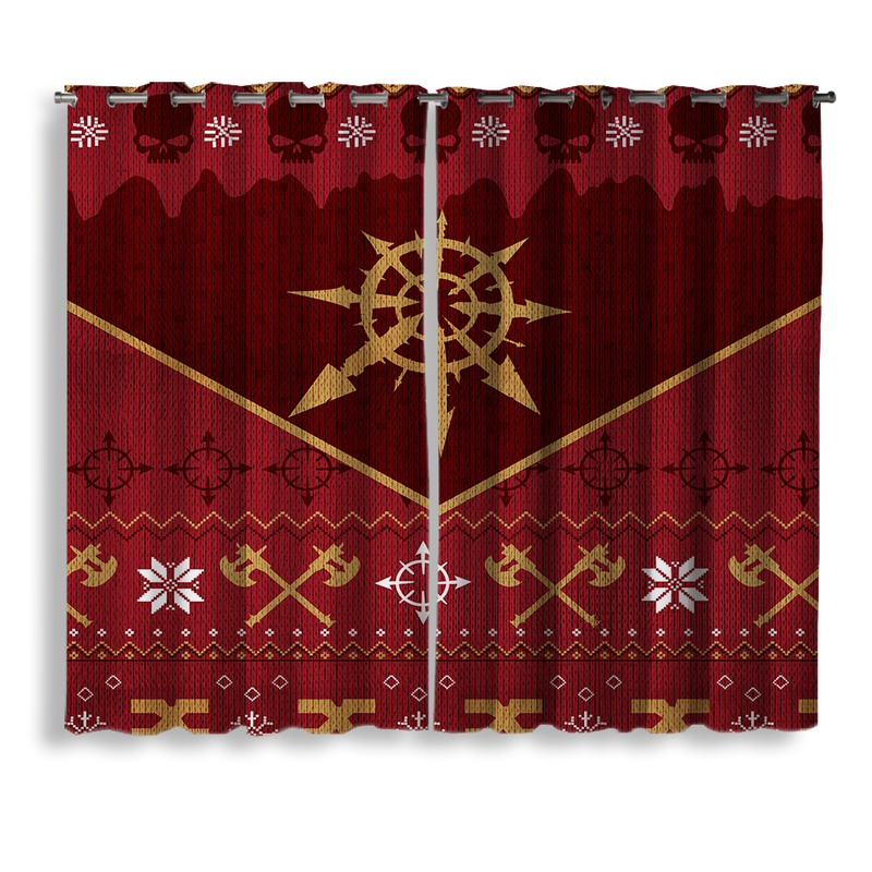 Warhammer 40k Red Christmas Window Curtain