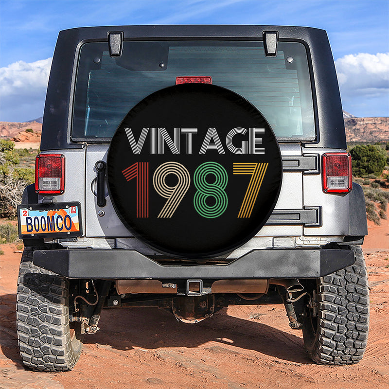 Vintage 1987 Birthday Jeep Car Spare Tire Covers Gift For Campers