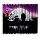 Wall E Moon Night Background Window Curtain
