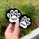 White Jeep Paw Car Coasters Auto Cup Holder