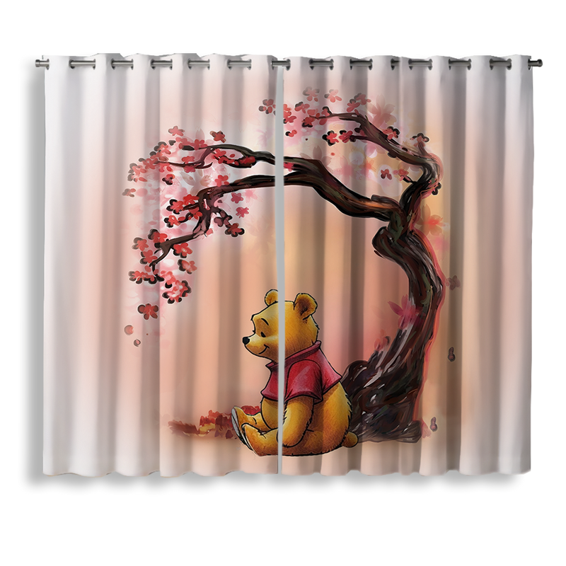 Winnie The Pooh Cherry Blossom Windown Curtain