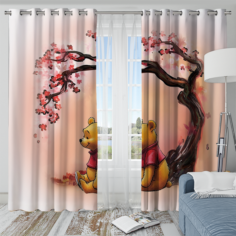 Winnie The Pooh Cherry Blossom Windown Curtain