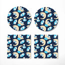 Winnie The Pood Moon Ceramic Drink Coasters