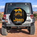 Gold Yellow Jeep Girl Car Spare Tire Cover