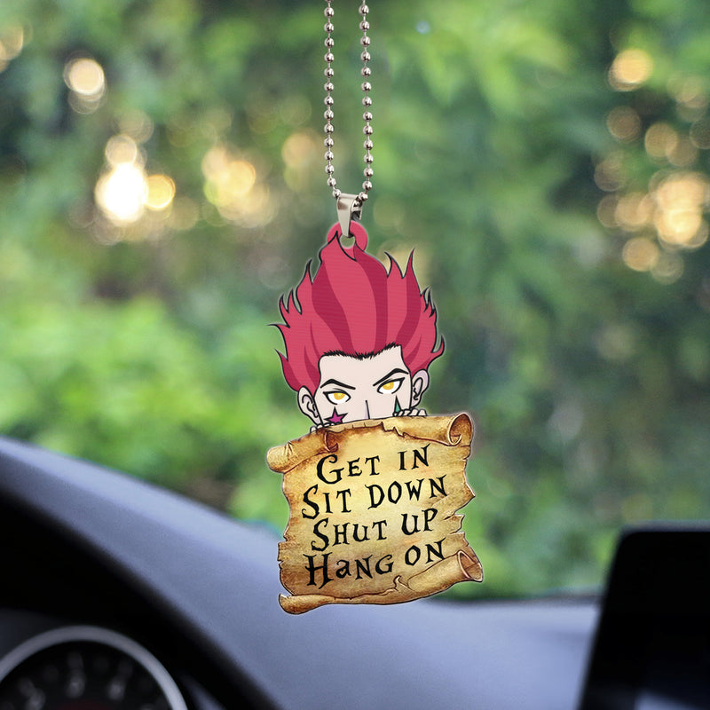 Hisoka Hunter X Hunter Get In Sit Down Shut Up Hang On Anime Car Ornament Custom Car Accessories Decorations