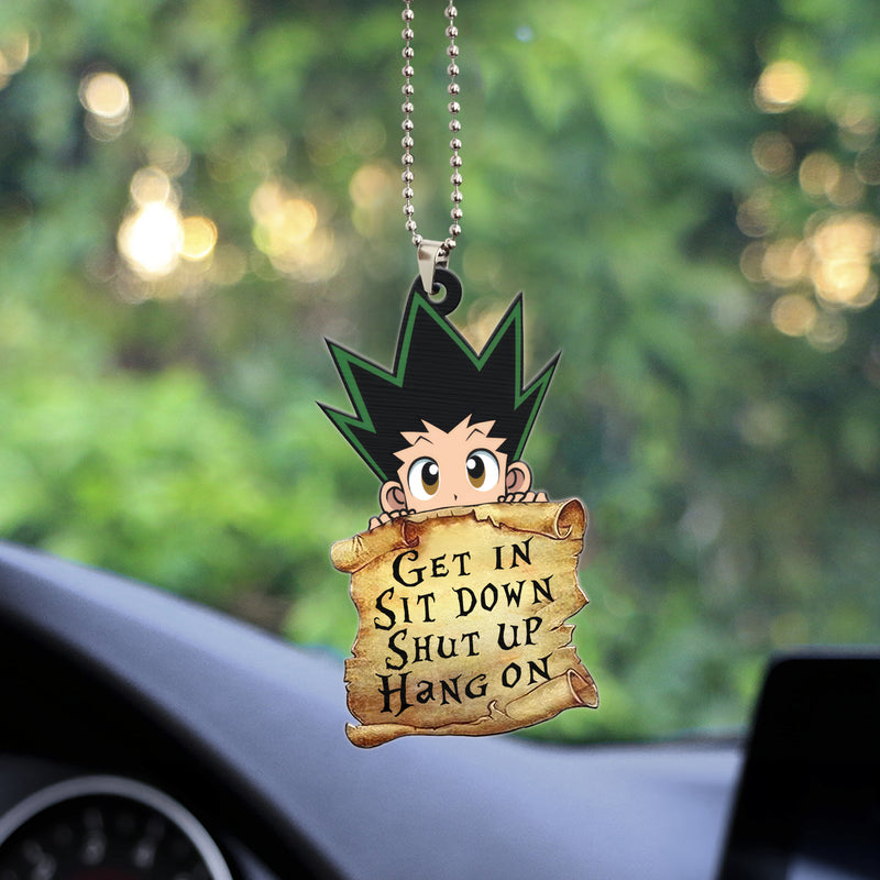 Gon Freecss Hunter X Hunter Get In Sit Down Shut Up Hang On Anime Car Ornament Custom Car Accessories Decorations