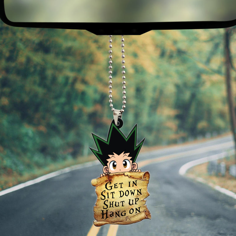 Gon Freecss Hunter X Hunter Get In Sit Down Shut Up Hang On Anime Car Ornament Custom Car Accessories Decorations