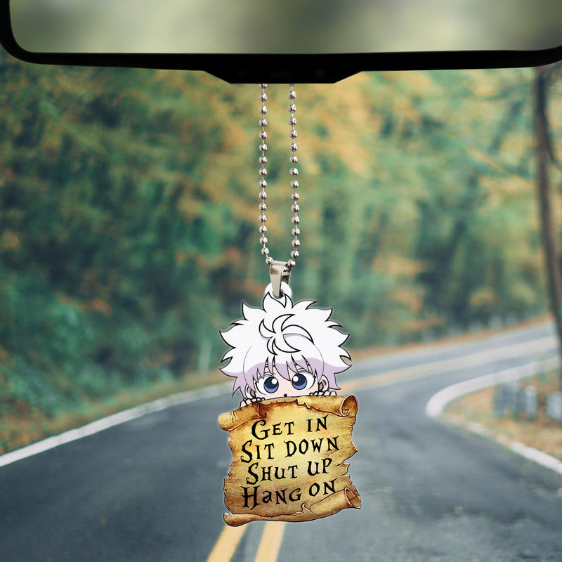 Killua Zoldyck Hunter X Hunter Get In Sit Down Shut Up Hang On Anime Car Ornament Custom Car Accessories Decorations