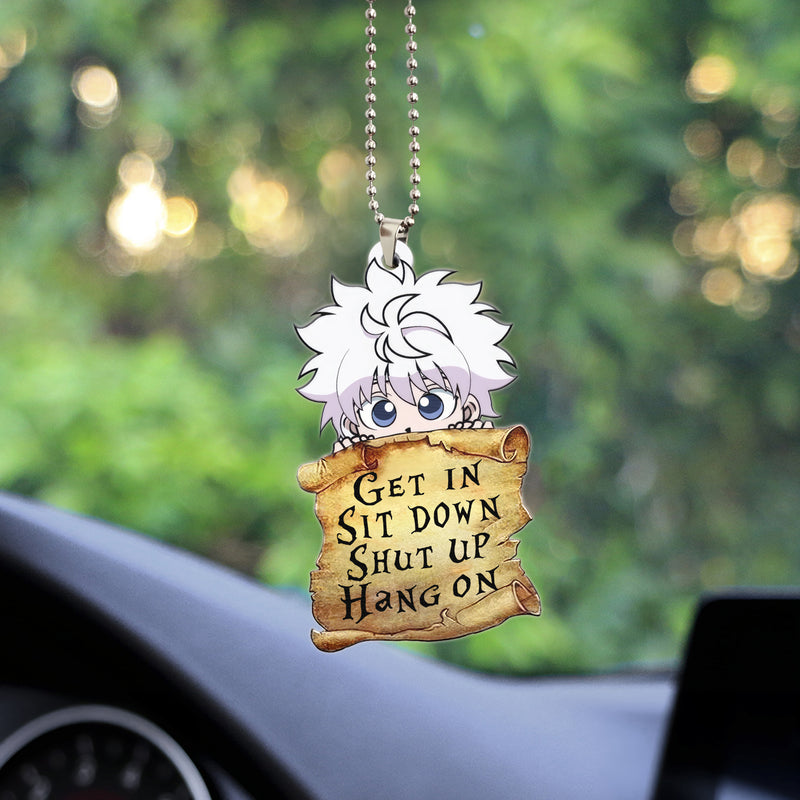 Killua Zoldyck Hunter X Hunter Get In Sit Down Shut Up Hang On Anime Car Ornament Custom Car Accessories Decorations