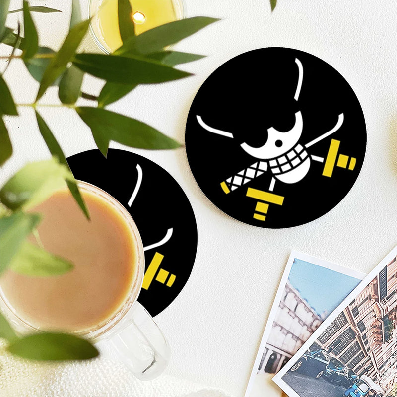 Zoro One Piece Icon Skull Ceramic Drink Coasters