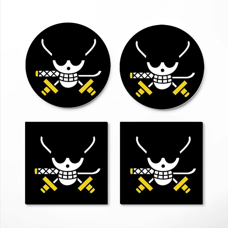 Zoro One Piece Icon Skull Ceramic Drink Coasters