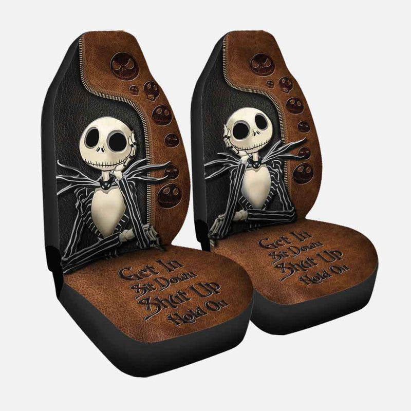 Jack Skellington Leather Get In Sit Down Shut Up Hold On Car Seat Covers Nearkii