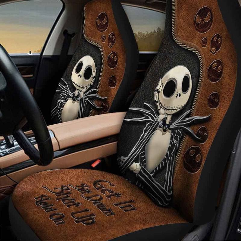 Jack Skellington Leather Get In Sit Down Shut Up Hold On Car Seat Covers Nearkii