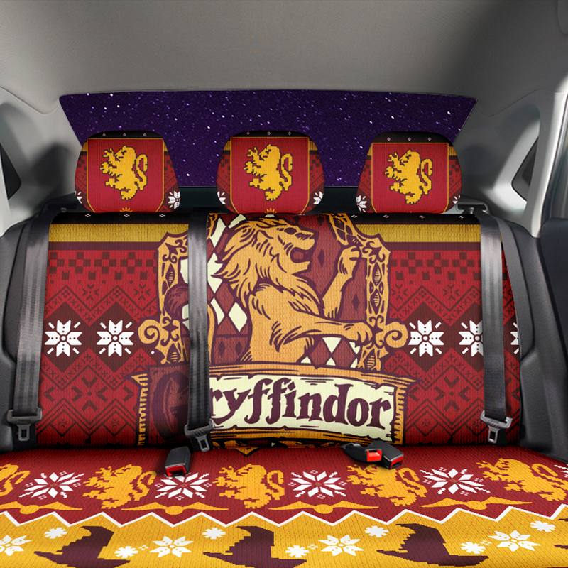Harry Potter Gryffindor Christmas Car Back Seat Covers Decor Protectors Nearkii
