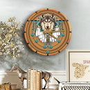 Native American Tribe Wolf Wood Wall Clock Nearkii