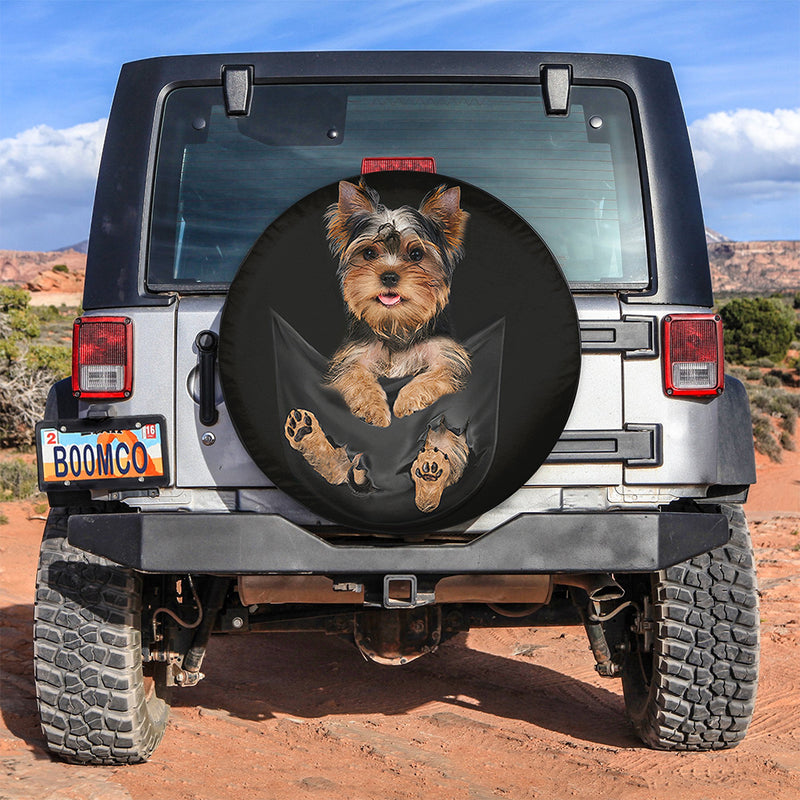 Yorkshire Puppy Dog Hanging Cute Jeep Car Spare Tire Covers Gift For Campers Nearkii