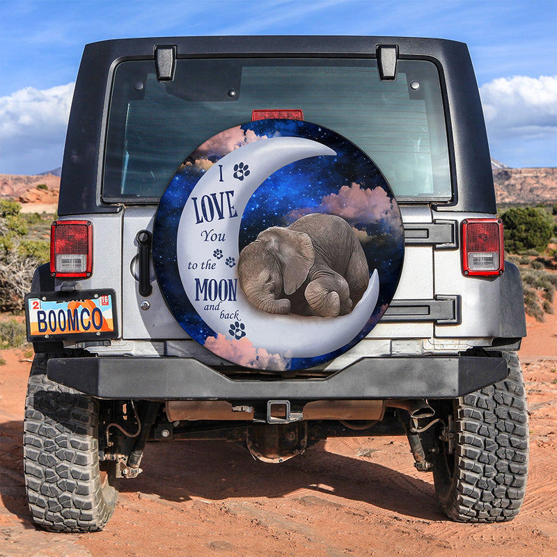 Baby Elephant Love To The Moon And Back Jeep Car Spare Tire Covers Gift For Campers Nearkii