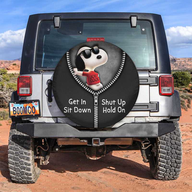 Snoopy Zipper Get In Sit Down Shut Up Hold On Jeep Car Spare Tire Covers Gift For Campers Nearkii