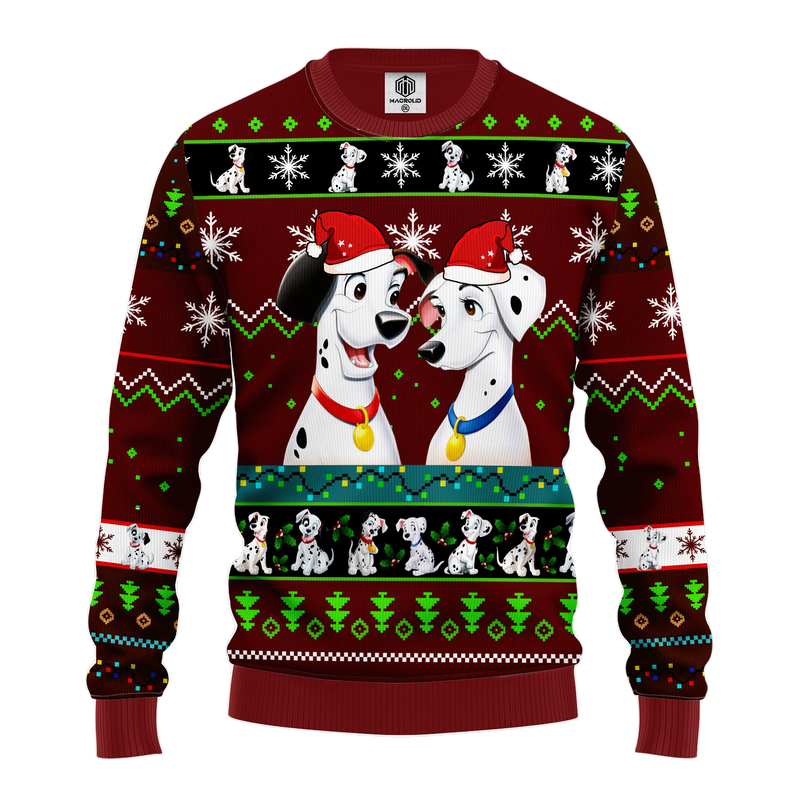 101 Dalmatians Ugly Christmas Sweater Red 1- Amazing Gift Idea Thanksgiving Gift Nearkii