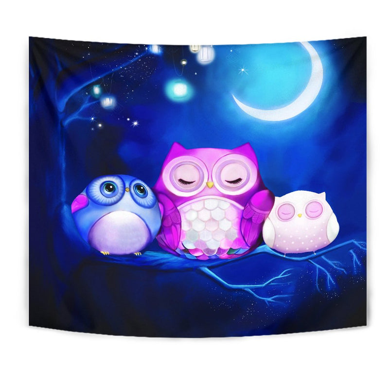 Cute Owl Night Tapestry Room Decor Nearkii