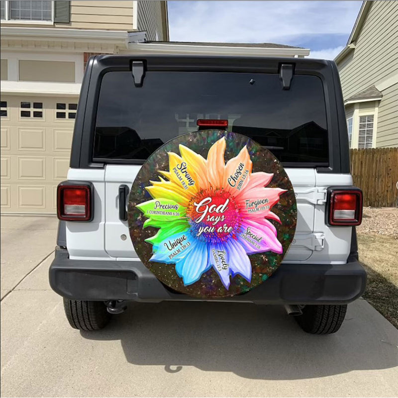 God Says You Are Jeep Car Spare Tire Cover Gift For Campers Nearkii