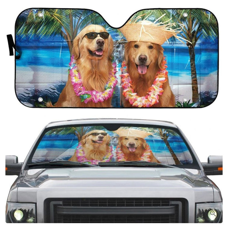 Golden Dog Days Of Summer Custom Car Auto Sun Shades Windshield Accessories Decor Gift Nearkii