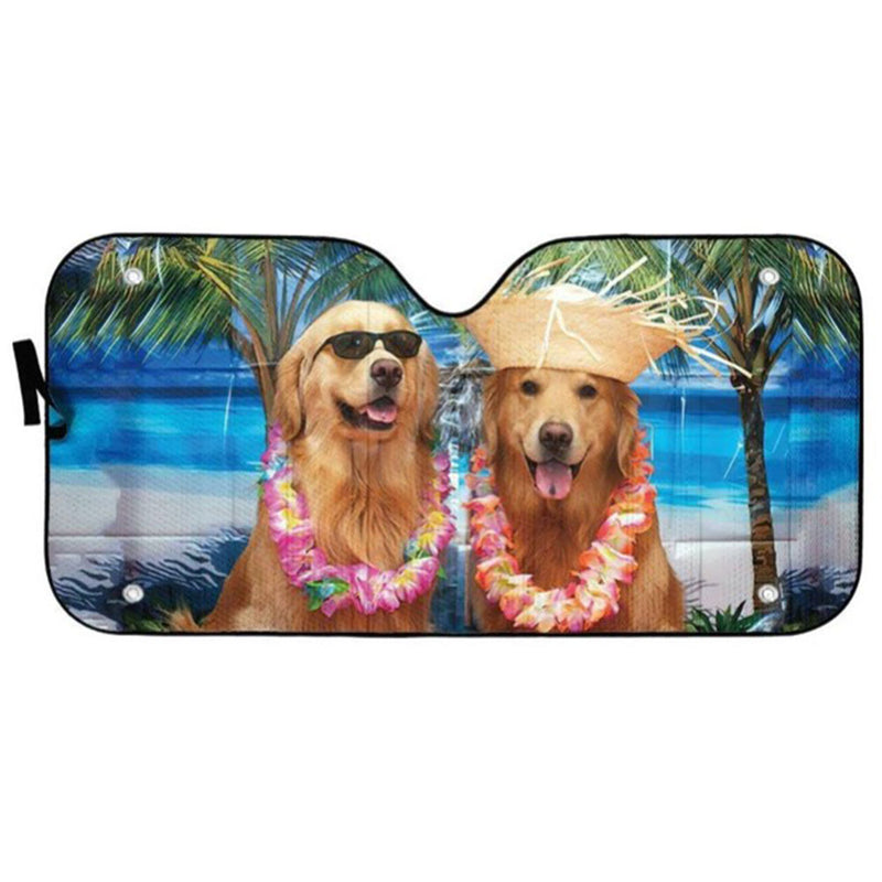 Golden Dog Days Of Summer Custom Car Auto Sun Shades Windshield Accessories Decor Gift Nearkii
