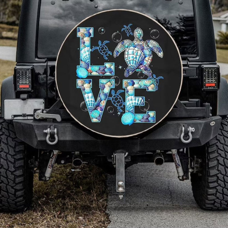 Love Ocean Turtle Jeep Car Spare Tire Cover Gift For Campers Nearkii