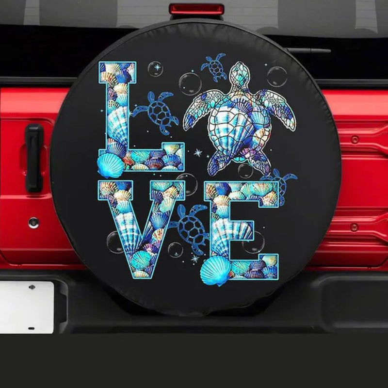 Love Ocean Turtle Jeep Car Spare Tire Cover Gift For Campers Nearkii