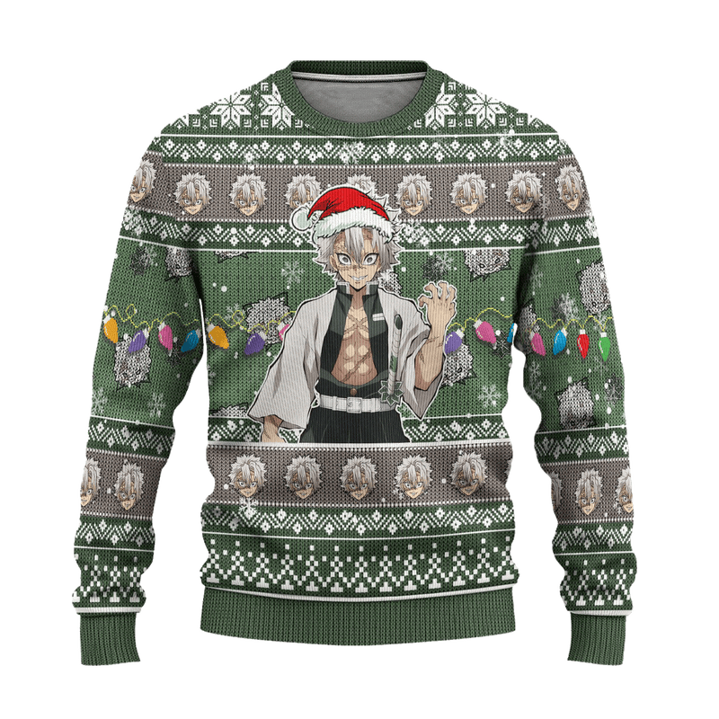 Demon Slayer Sanemi Shinazugawa Anime Ugly Christmas Sweater Xmas Gift Nearkii