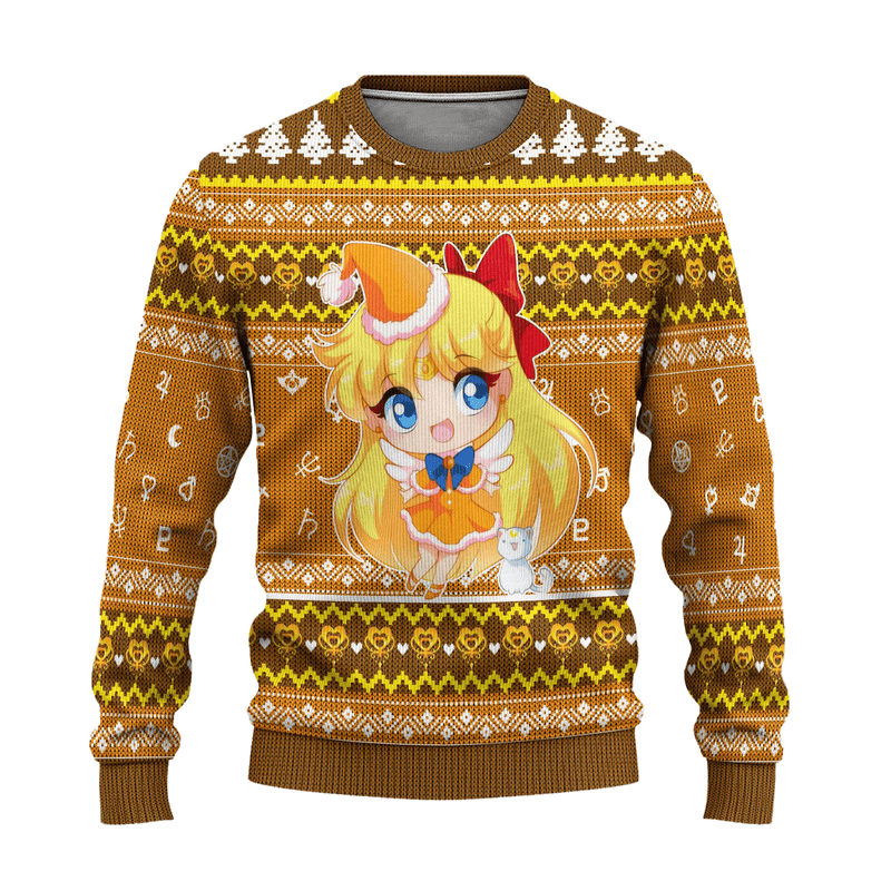 Sailor Venus Ugly Christmas Sweater Sailor Moon Anime Xmas Gift Nearkii